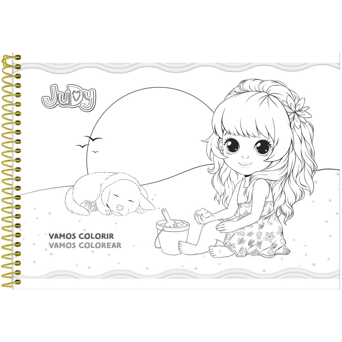 Caderno de Desenho para colorir Menina 80 folhas - Liz Artes