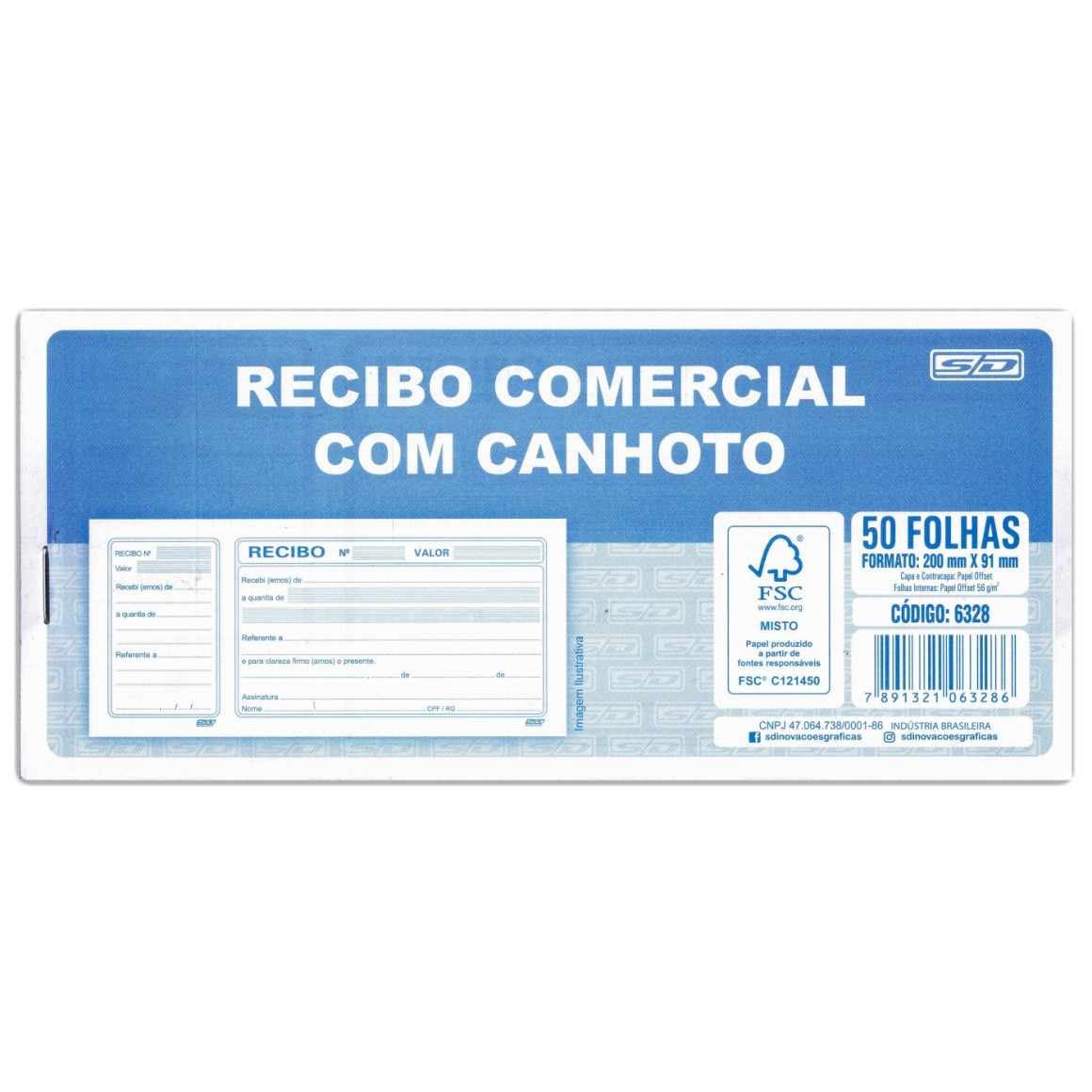 Recibo Comercial Com Canhoto 50fls SÃo Domingos 7876